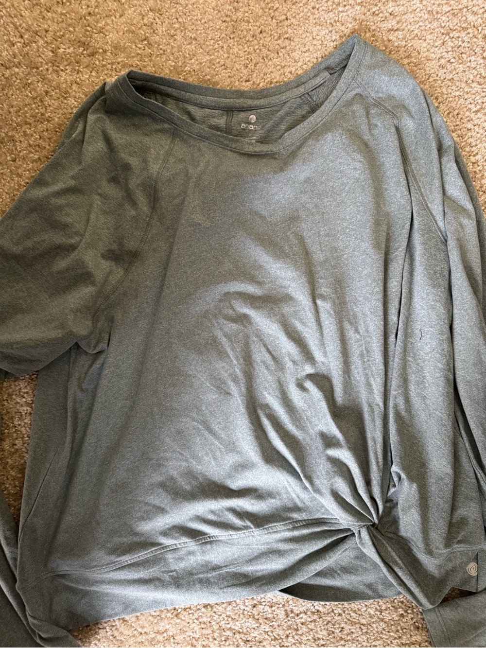 Apana Olive Twist-Front Long Sleeve Top